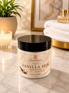                          Vanilla Silk

Profile:
A silky vanilla cashmere scent that wraps the skin in creamy musk and smooth warm vanilla. Elegant, comforting, and softly luxurious.

Vibe:
Clean luxury • Cozy elegance • Vanilla skin scent

Scent Notes:
Top: Soft vanilla cream
Middle: Cashmere musk
Base: Warm, silky vanilla
